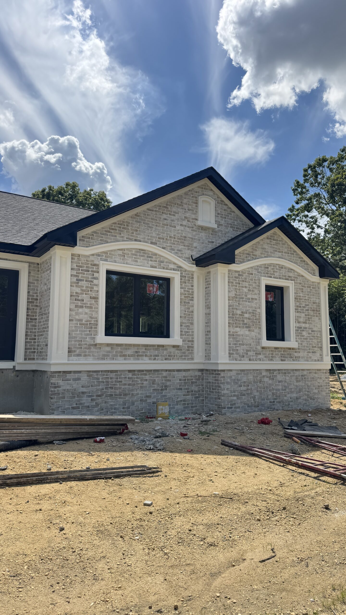 Eldorado Stone Thin Brick Latigo White Grout - Stucco Trim